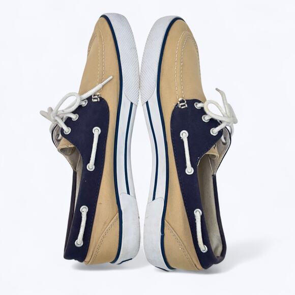 Ralph Lauren Polo Franz Boat Shoes Mens 11D Khaki Navy Driving Beach Resort Prep - Picture 3 of 9